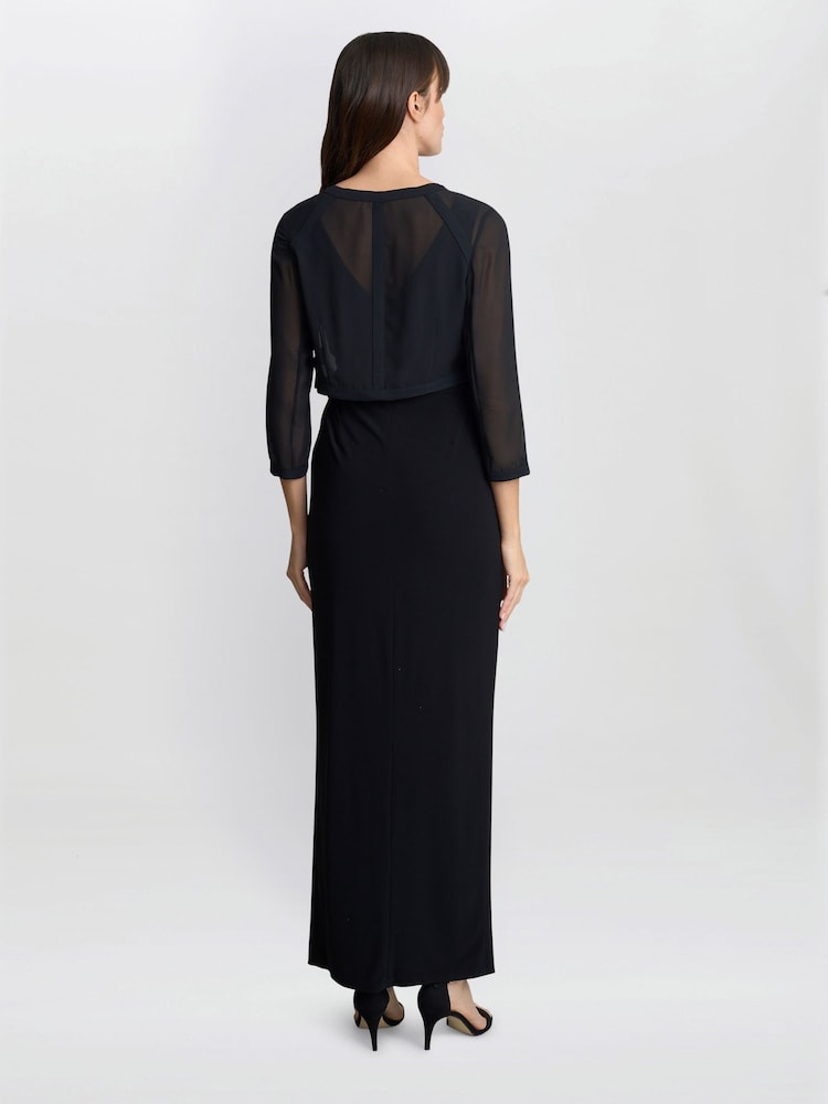 Gina Bacconi Chiffon Black Jacket - Image 2 of 4