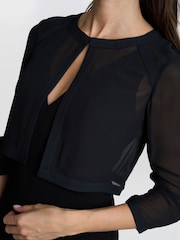 Gina Bacconi Chiffon Black Jacket - Image 4 of 4