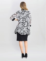 Gina Bacconi Noella Printed Black Dress And Jacket Set With Detachable Necklace - Image 2 of 5