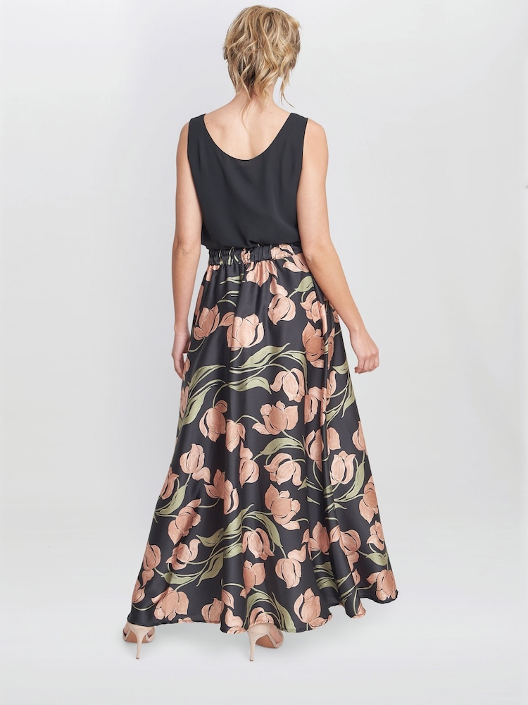 Gina Bacconi Dakota Satin Elastic Waist Black Skirt - Image 2 of 4