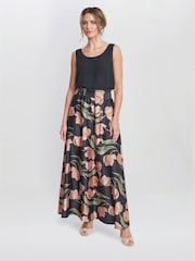 Gina Bacconi Dakota Satin Elastic Waist Black Skirt - Image 3 of 4