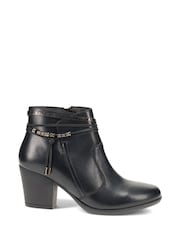 Pavers Black Breathable Leather Ankle Boots - Image 1 of 5