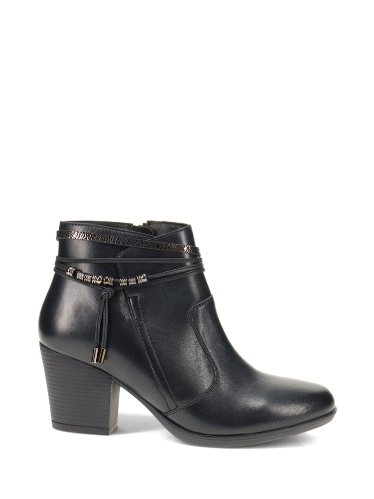Pavers Black Breathable Leather Ankle Boots - Image 1 of 5