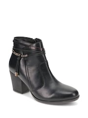 Pavers Black Breathable Leather Ankle Boots - Image 2 of 5
