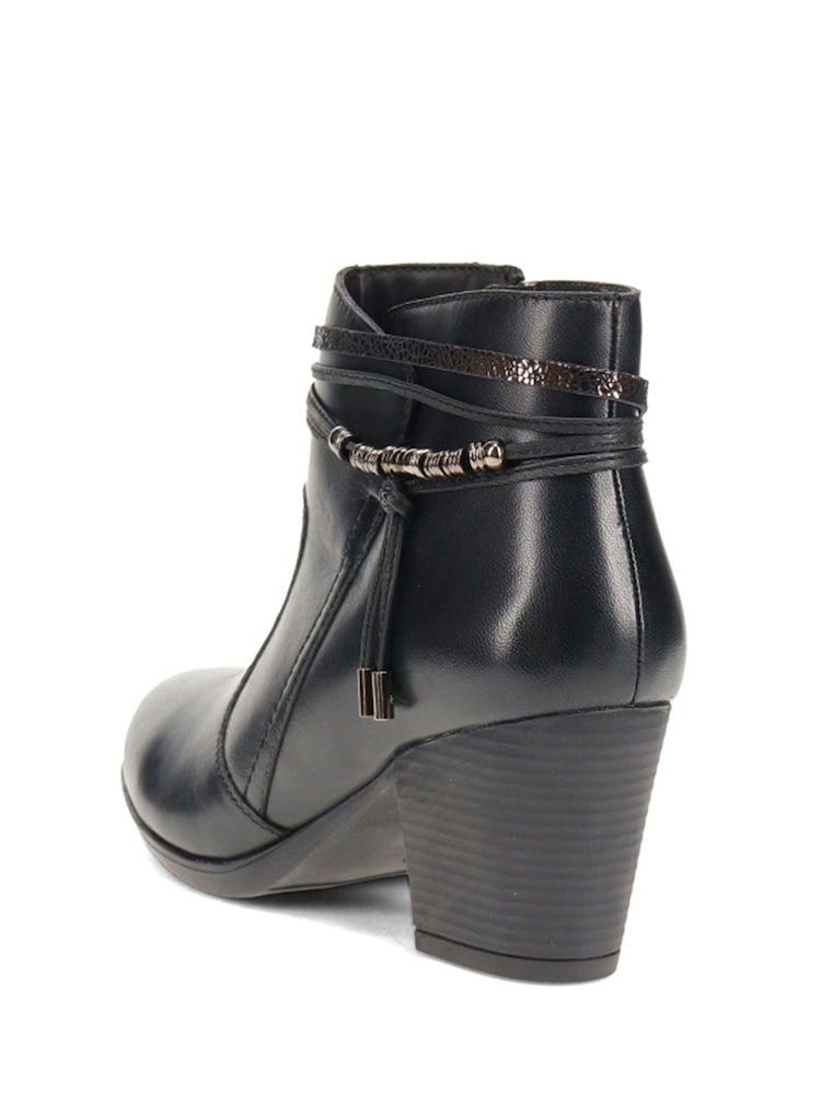 Pavers Black Breathable Leather Ankle Boots - Image 3 of 5