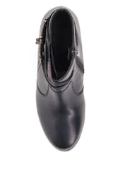 Pavers Black Breathable Leather Ankle Boots - Image 4 of 5