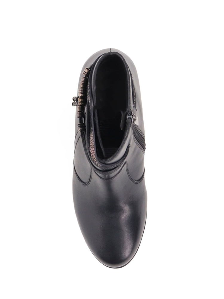 Pavers Black Breathable Leather Ankle Boots - Image 4 of 5