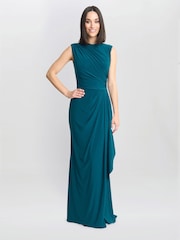Gina Bacconi Green Rosemarie Grecian Jersey Maxi Dress - Image 1 of 7