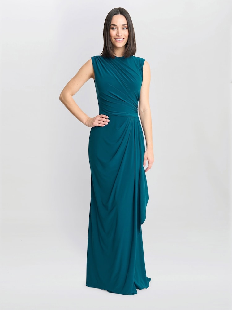 Gina Bacconi Green Rosemarie Grecian Jersey Maxi Dress - Image 1 of 7