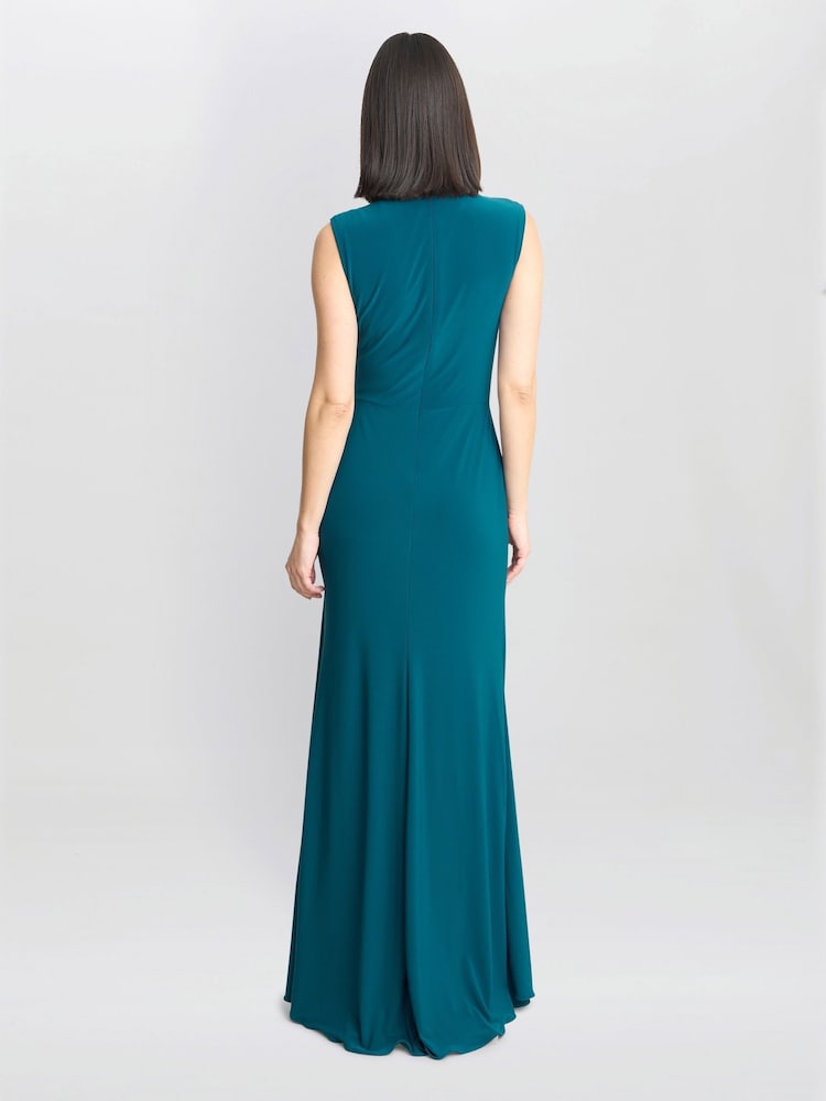 Gina Bacconi Green Rosemarie Grecian Jersey Maxi Dress - Image 3 of 7