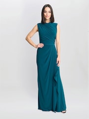 Gina Bacconi Green Rosemarie Grecian Jersey Maxi Dress - Image 6 of 7