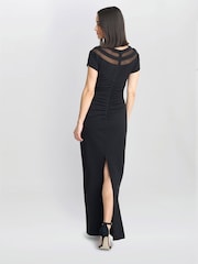 Gina Bacconi Michelle Illusion Maxi Negru Rochie - Image 2 of 5