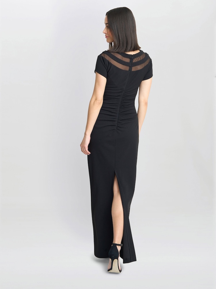 Gina Bacconi Michelle Illusion Maxi Black Dress - Image 2 of 5 Gina Bacconi Michelle Illusion Maxi Black Dress - Image 2 of 5