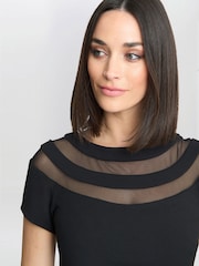Gina Bacconi Michelle Illusion Maxi Negru Rochie - Image 4 of 5