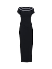 Gina Bacconi Michelle Illusion Maxi Negru Rochie - Image 5 of 5