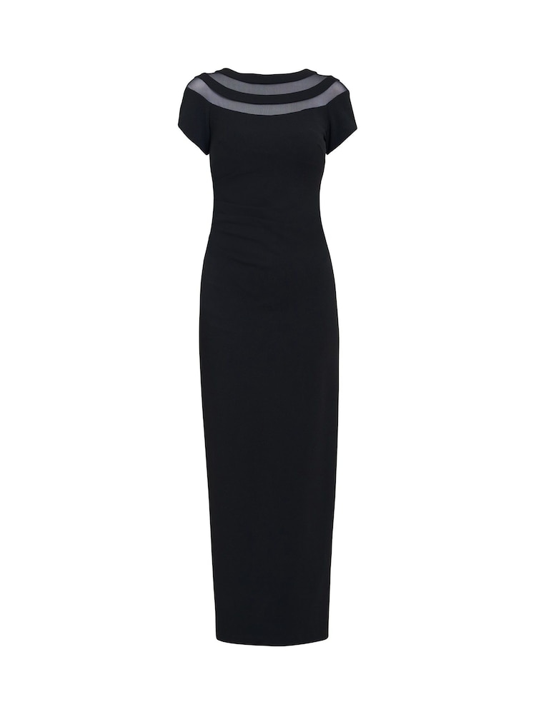 Gina Bacconi Michelle Illusion Maxi Negru Rochie - Image 5 of 5