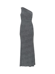 Gina Bacconi Blue Kasey Metallic Knit Dress - Image 7 of 7