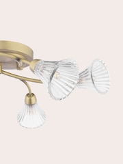 Laura Ashley Matt Antique Brass Lanton 6Lt Semi Flush Ceiling Light - Image 5 of 6