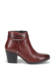Pavers Red Breathable Leather Ankle Boots - Image 1 of 5