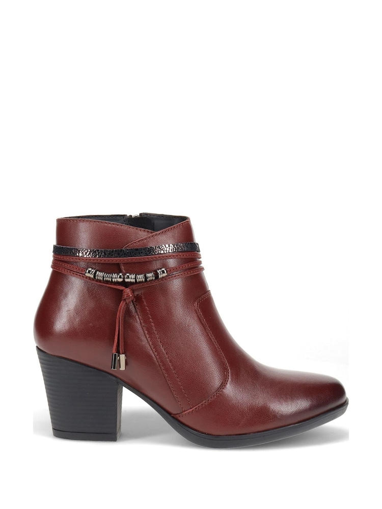 Pavers Red Breathable Leather Ankle Boots - Image 1 of 5