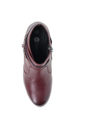 Pavers Red Breathable Leather Ankle Boots - Image 4 of 5