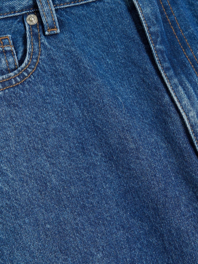 River Island Dark Blue 1 High Waisted Relaxed Straight 100% Cotton Jeans - Image 6 of 6