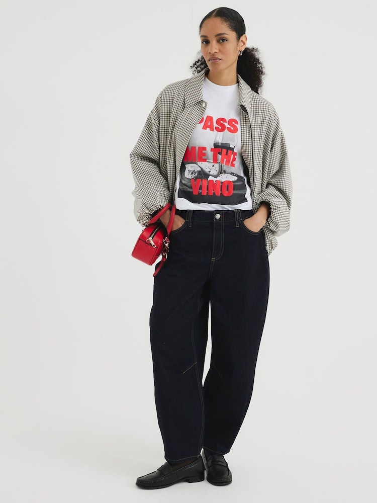River Island White Pass Me The Vino 100% Cotton T-Shirt - Image 2 of 6