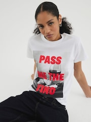 River Island White Pass Me The Vino 100% Cotton T-Shirt - Image 3 of 6