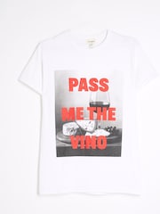 River Island White Pass Me The Vino 100% Cotton T-Shirt - Image 6 of 6