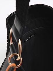 River Island Black Suedette Woven Slouch Bag - Image 5 of 6