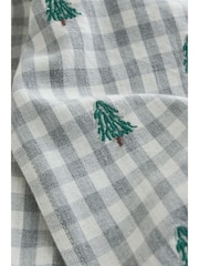 Grey/Ecru Long Sleeve All Over Embroidery Gingham Check Christmas Shirt (3mths-7yrs) - Image 3 of 11