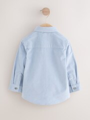 Blue Long Sleeve Christmas Embroidery Character Shirt (3mths-7yrs) - Image 2 of 4