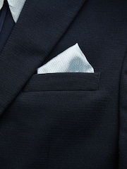 Navy Blue Slim Fit Smart Waffle Textured Blazer With Stretch - Image 10 of 11