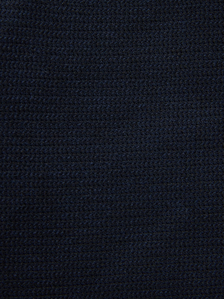 Navy Blue Slim Fit Smart Waffle Textured Blazer With Stretch - Image 11 of 11