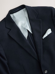 Navy Blue Slim Fit Smart Waffle Textured Blazer With Stretch - Image 8 of 11