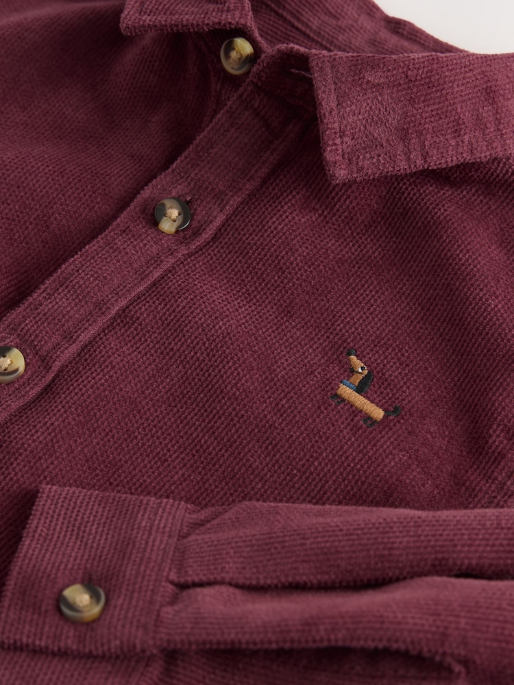 Plum Purple Long Sleeve Corduroy Character Shirt (3mths-7yrs) - Image 4 of 4