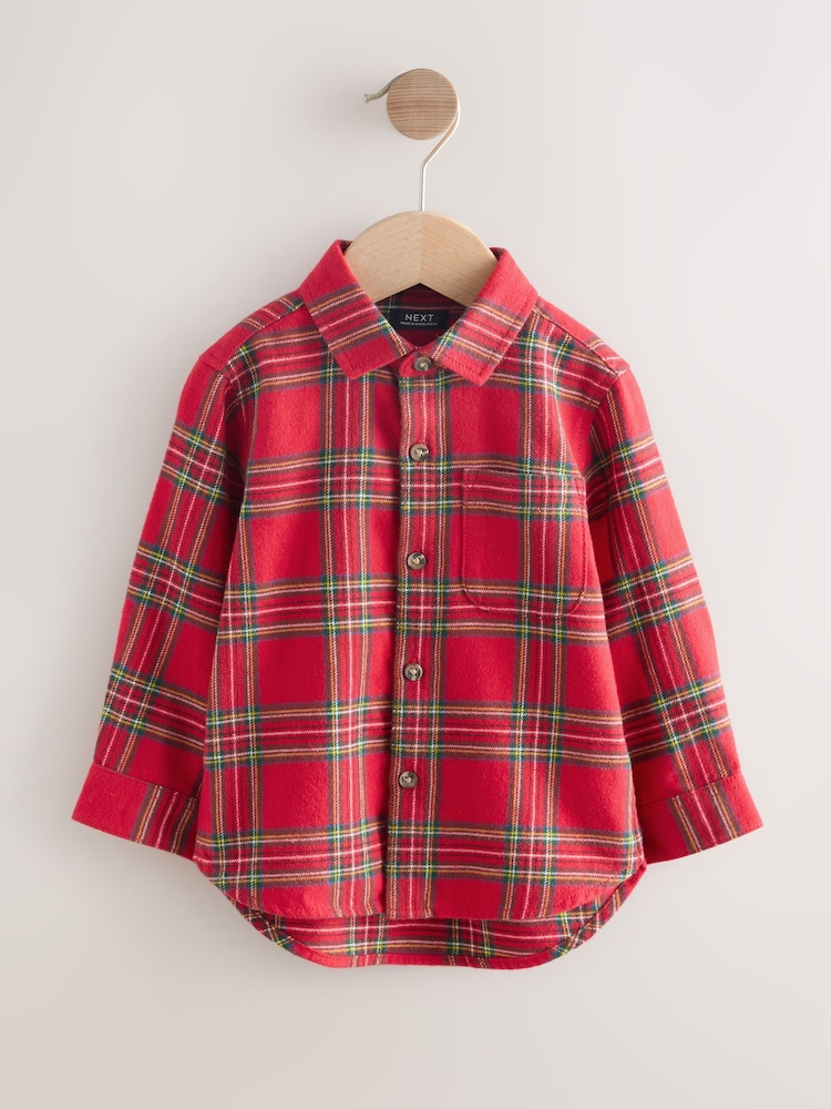 Red Tartan Long Sleeve Christmas Check Shirt (3mths-7yrs) - Image 1 of 4