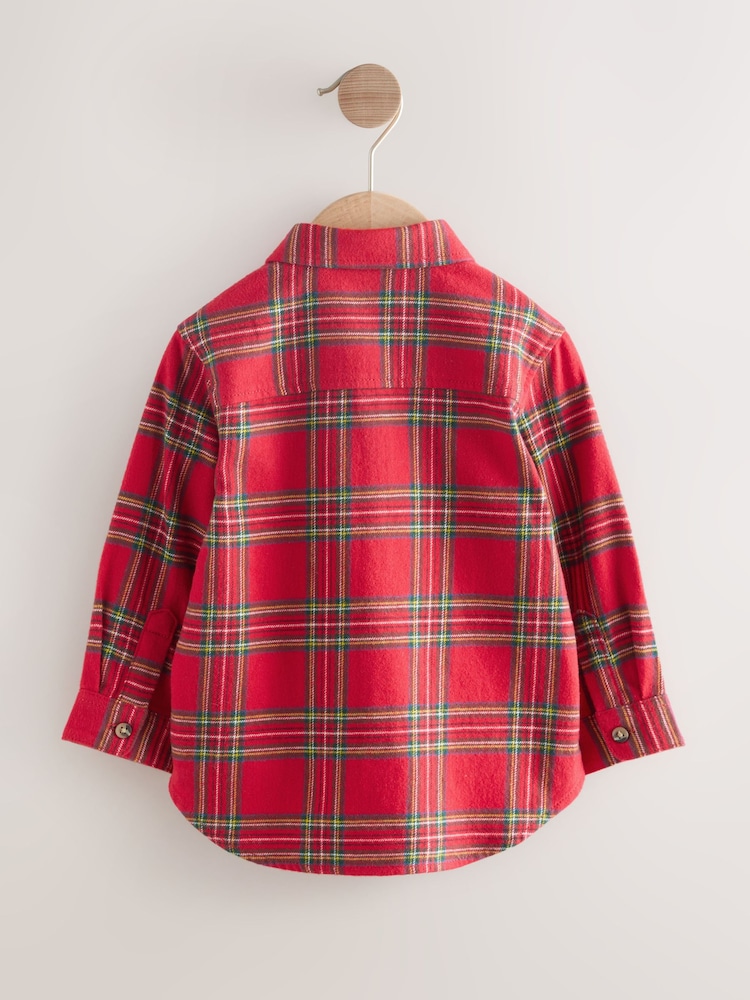 Red Tartan Long Sleeve Christmas Check Shirt (3mths-7yrs) - Image 2 of 4