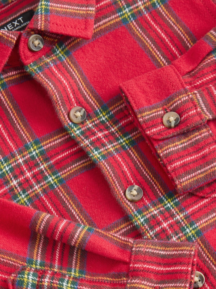 Red Tartan Long Sleeve Christmas Check Shirt (3mths-7yrs) - Image 4 of 4