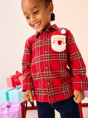 Red Tartan Long Sleeve Christmas Tartan Check Character Shirt (3mths-10yrs) - Image 1 of 9