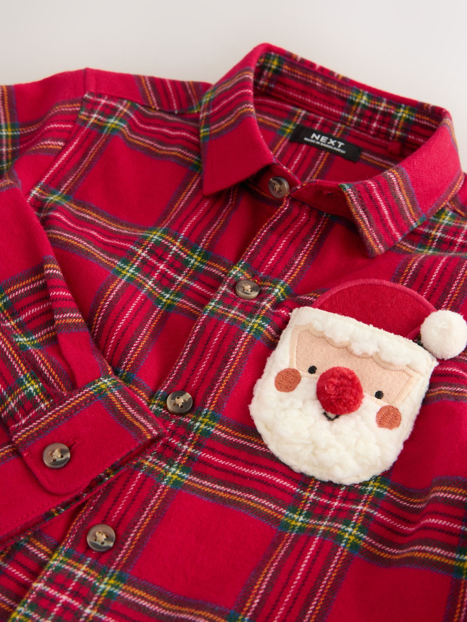 Buy Red Black Long Sleeve Christmas Check Shirt (3mths-10yrs) from