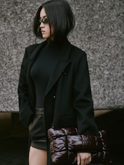 Because Of Alice Black Fine Knit High Neck Bodysuit - Image 1 of 6