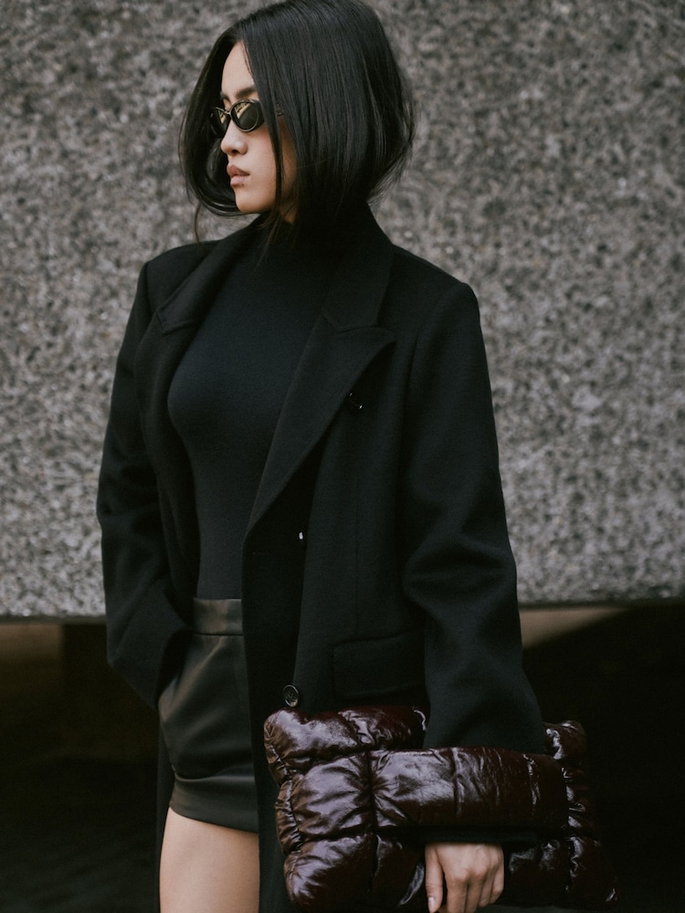 Because Of Alice Black Fine Knit High Neck Bodysuit - Image 1 of 6