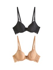 Lipsy Black/Nude Padded Underwire Plunge Bras 2 Pack - Image 10 of 12