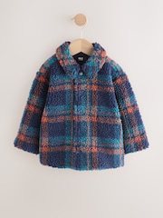 Navy Check Borg Fleece Shacket (3mths-7yrs) - Image 1 of 5
