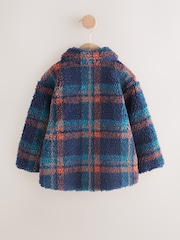 Navy Check Borg Fleece Shacket (3mths-7yrs) - Image 2 of 5
