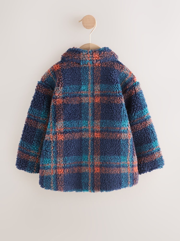 Navy Check Borg Fleece Shacket (3mths-7yrs) - Image 2 of 5