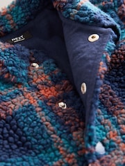 Navy Check Borg Fleece Shacket (3mths-7yrs) - Image 4 of 5