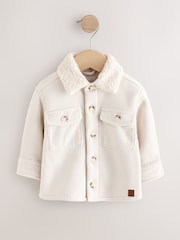 Ecru White Borg Lined Corduroy Shacket (3mths-7yrs) - Image 1 of 6