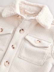 Ecru White Borg Lined Corduroy Shacket (3mths-7yrs) - Image 4 of 6